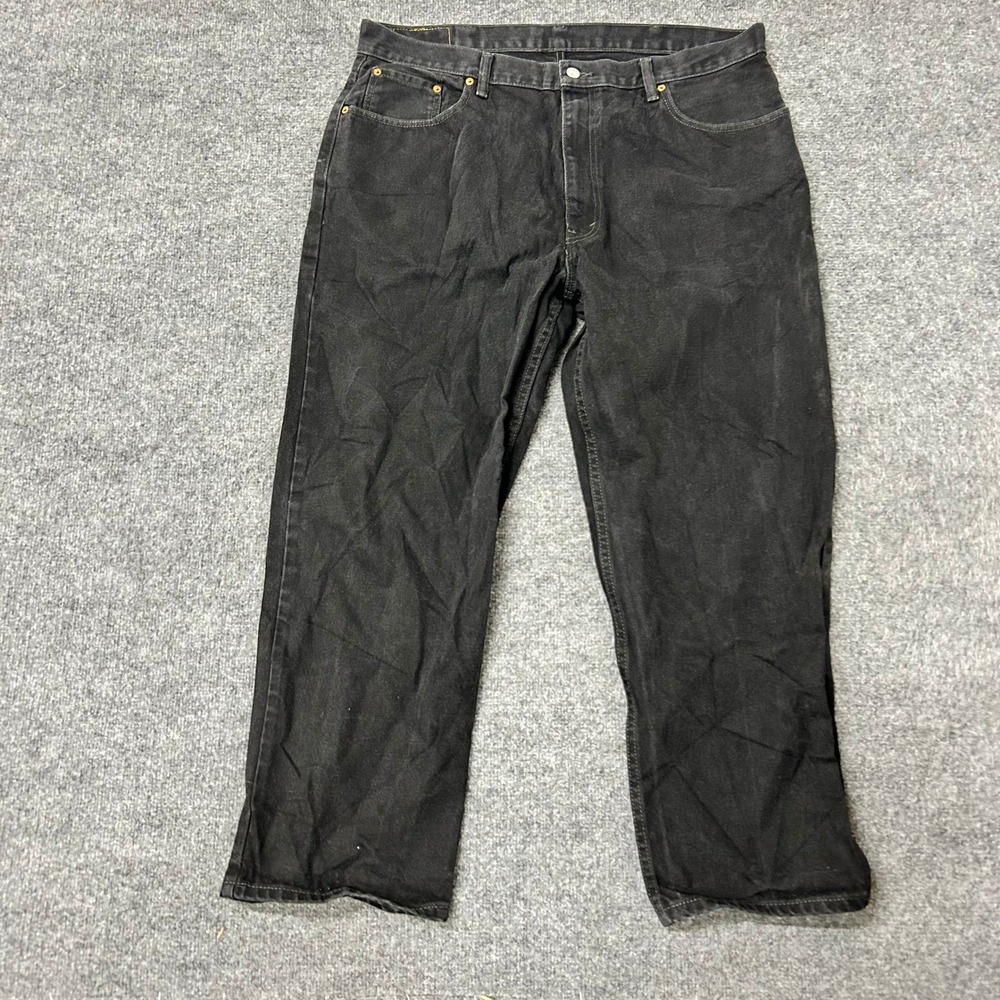 Levi's Jeans Mens Size 42x30 Black Relaxed Fit Tapered Leg 550 Cotton Denim